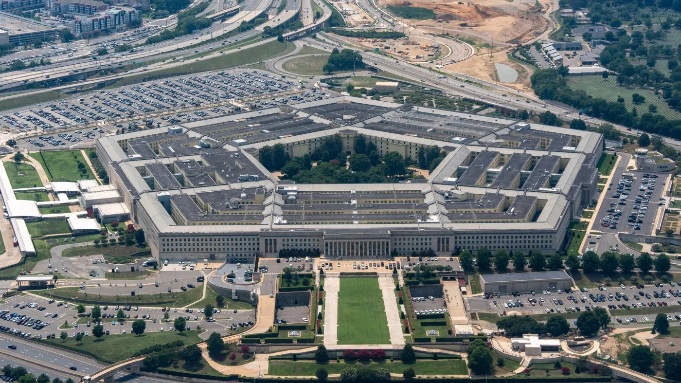 The Pentagon is seen from the air, July 15, 2026, in Washington.