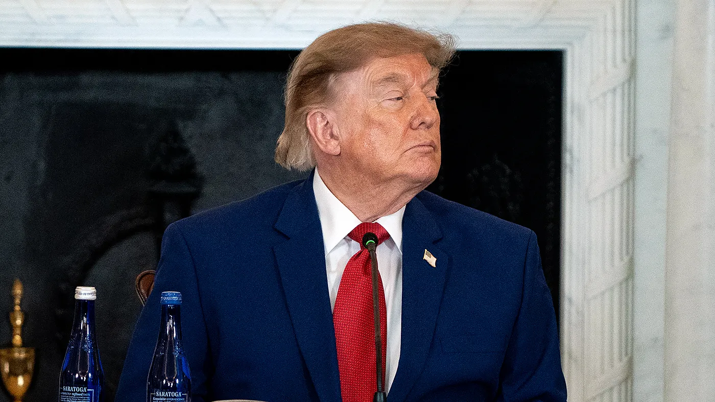 President Trump is seen during a roundtable discussion on American mining at the State Department in Washington, D.C., on Aug. 7, 2026.