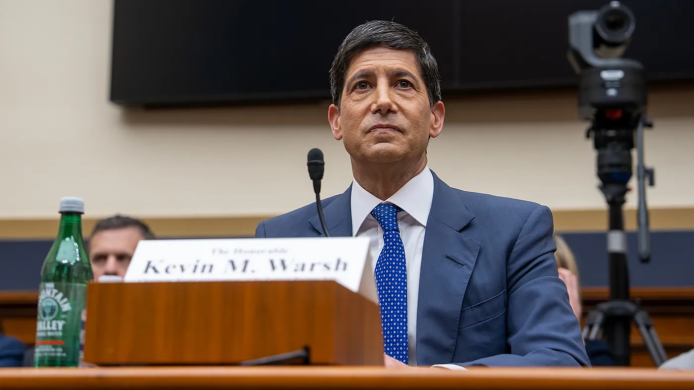 Federal Reserve Chairman Kevin Warsh attends the House Financial Services Committee hearing for the Federal Reserve’s Semi-Annual Monetary Policy Report at the Capitol in Washington, D.C., on Monday, July 14, 2026.