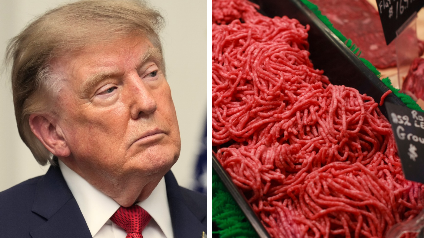 President Donald Trump and ground beef. (AP Photo/Jacquelyn Martin/J. Scott Applewhite)