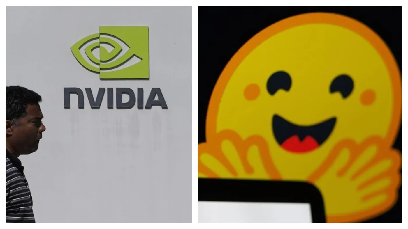 The Nvidia and Hugging Face logos are seen.