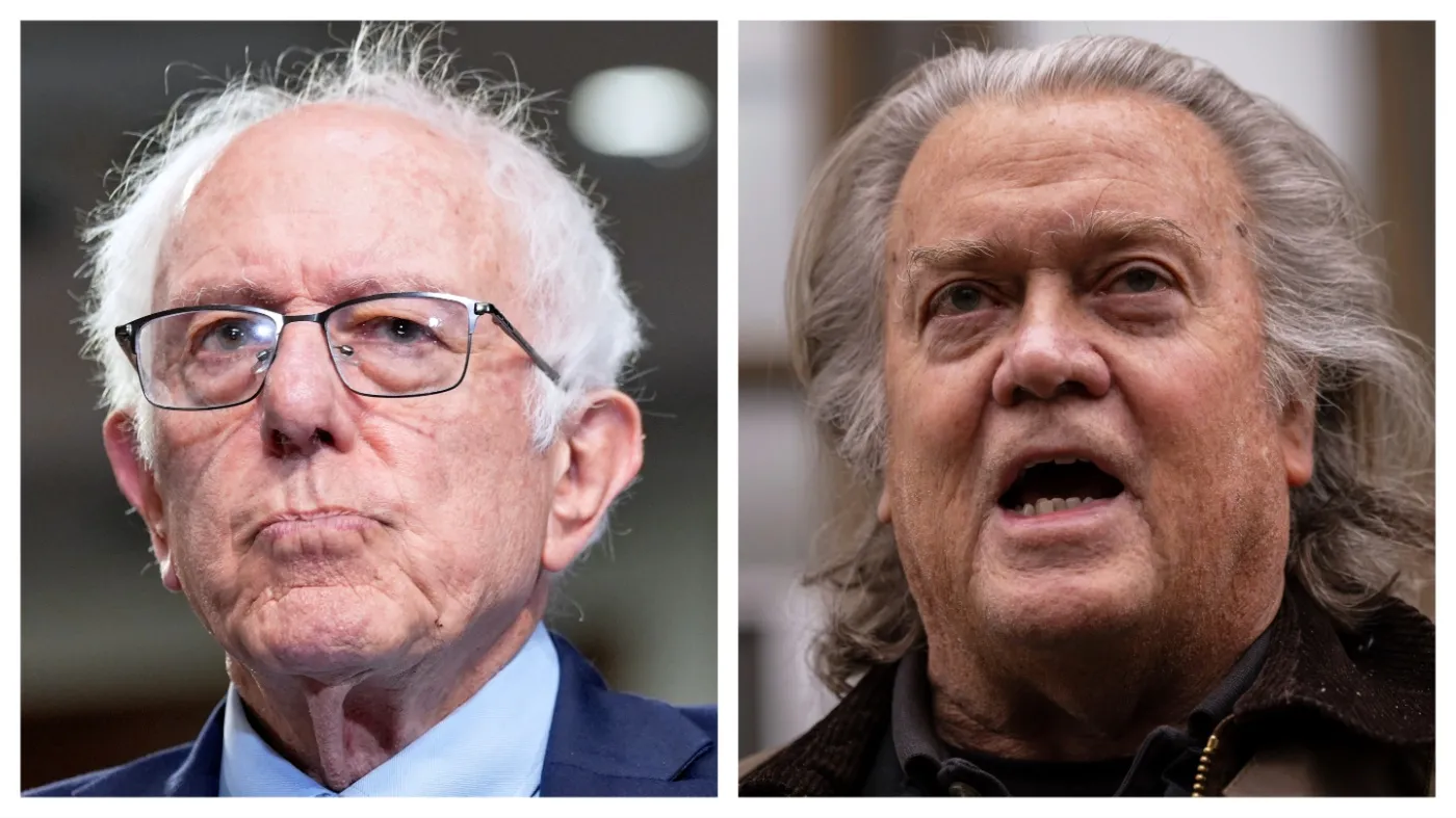 Sen. Bernie Sanders (I-Vt.) and Steve Bannon