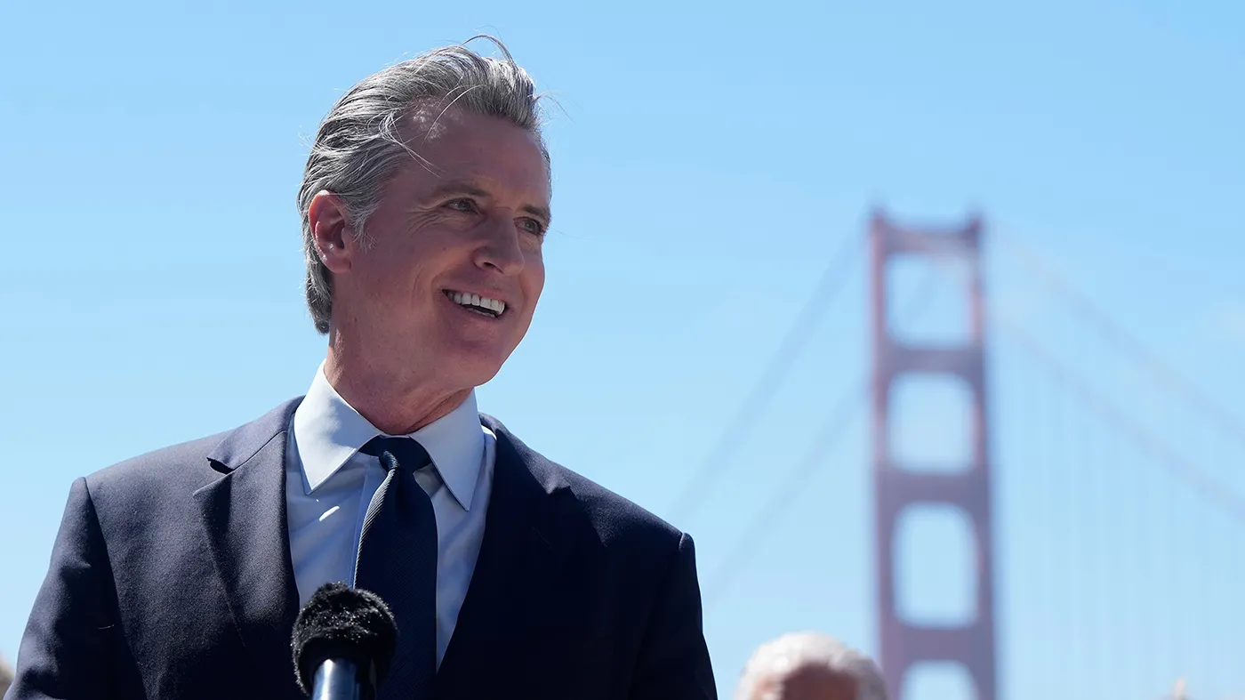 California Gov. Gavin Newsom speaks at the Bay Area Discovery Museum, Sept. 10, 2026, in Sausalito, Calif.