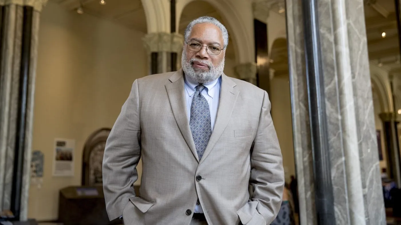 Lonnie Bunch, founding director of the Smithsonian’s National Museum of African American History and Culture, poses for a photograph at the Smithsonian Castle in Washington, May 28, 2019.