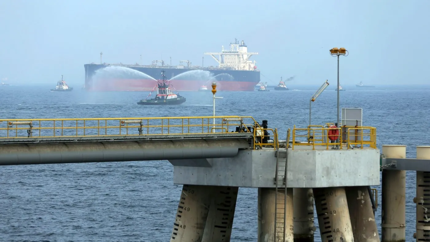 FILE – An oil tanker approaches the new Jetty during the launch of the new oil facility in Fujairah, United Arab Emirates, Sept. 21, 2016. (AP Photo/Kamran Jebreili, File)