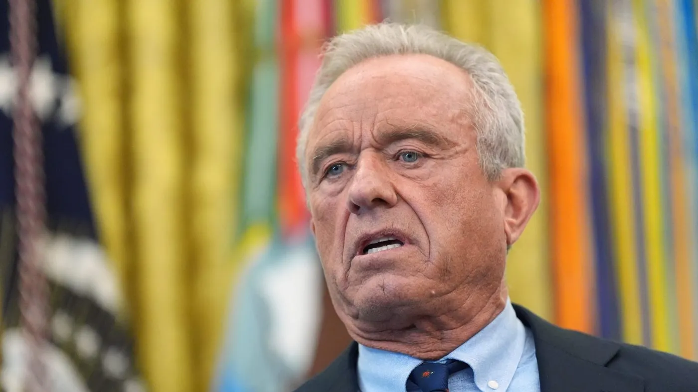FILE – Health and Human Services Secretary Robert F. Kennedy Jr., speaks during a meeting to sign an executive order about vaccines, Aug. 10, 2026, in the Oval Office of the White House in Washington. (AP Photo/Jacquelyn Martin, File)