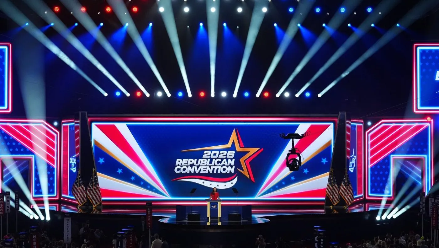 speaks at the Republican convention in Dallas, Wednesday, Sept. 9, 2026. (AP Photo/Tony Gutierrez)