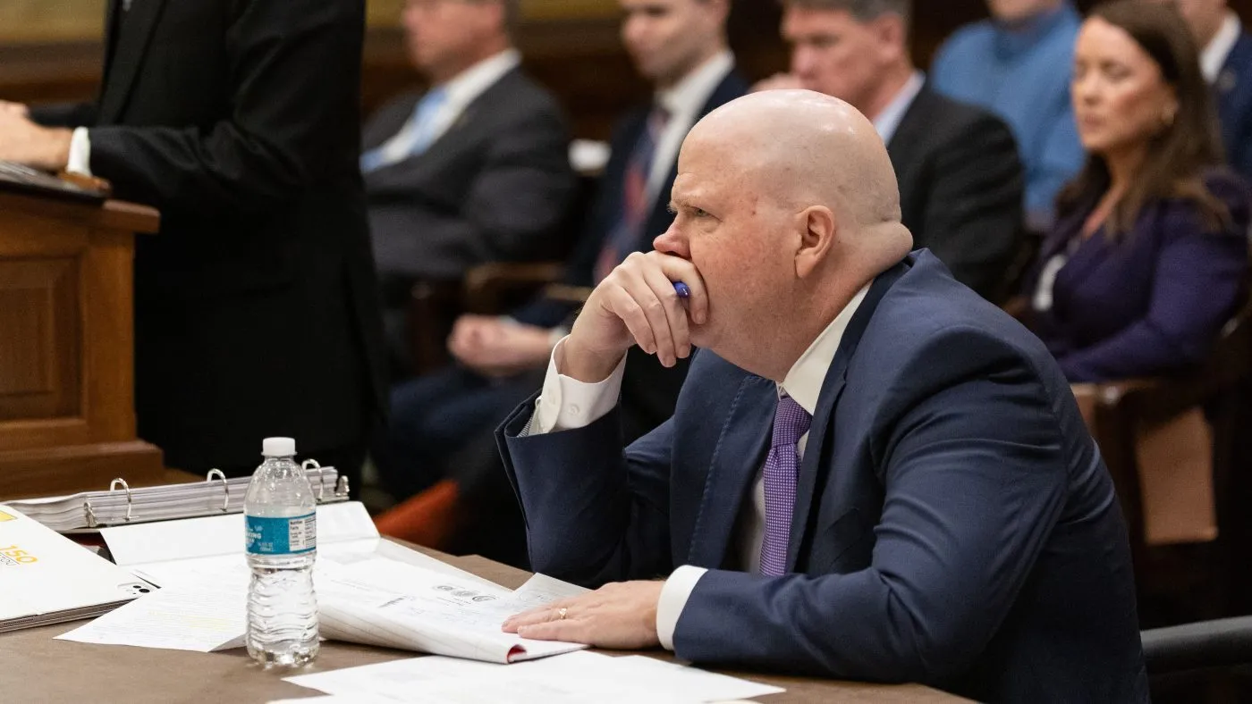 Attorney Charles W. Hatfield listens during a contempt hearing for Missouri Secretary of State Denny at the Missouri Supreme Court in Jefferson City, Mo., Sept. 10, 2026.