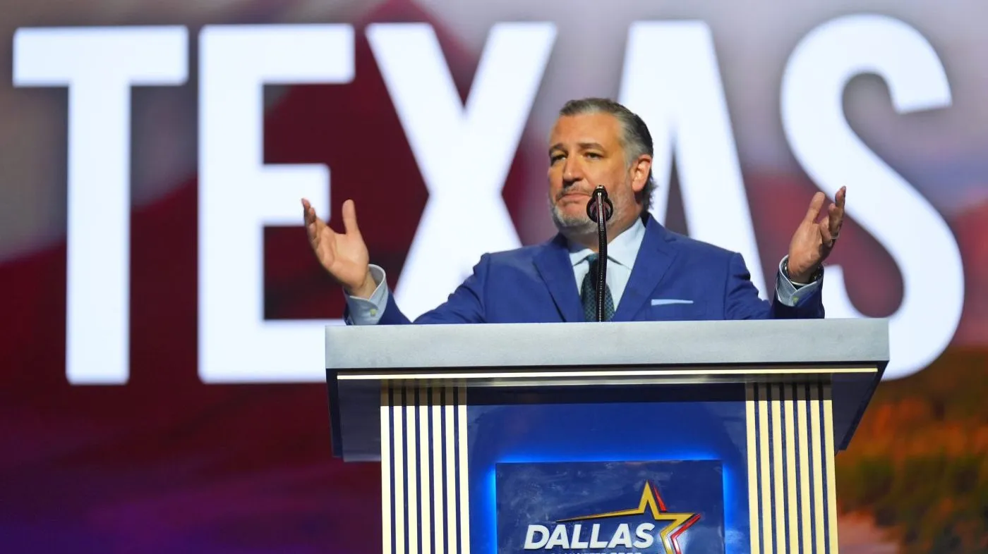 Sen. Ted Cruz (R-Texas) speaks at the Republican convention, Sept. 10, 2026, in Dallas.