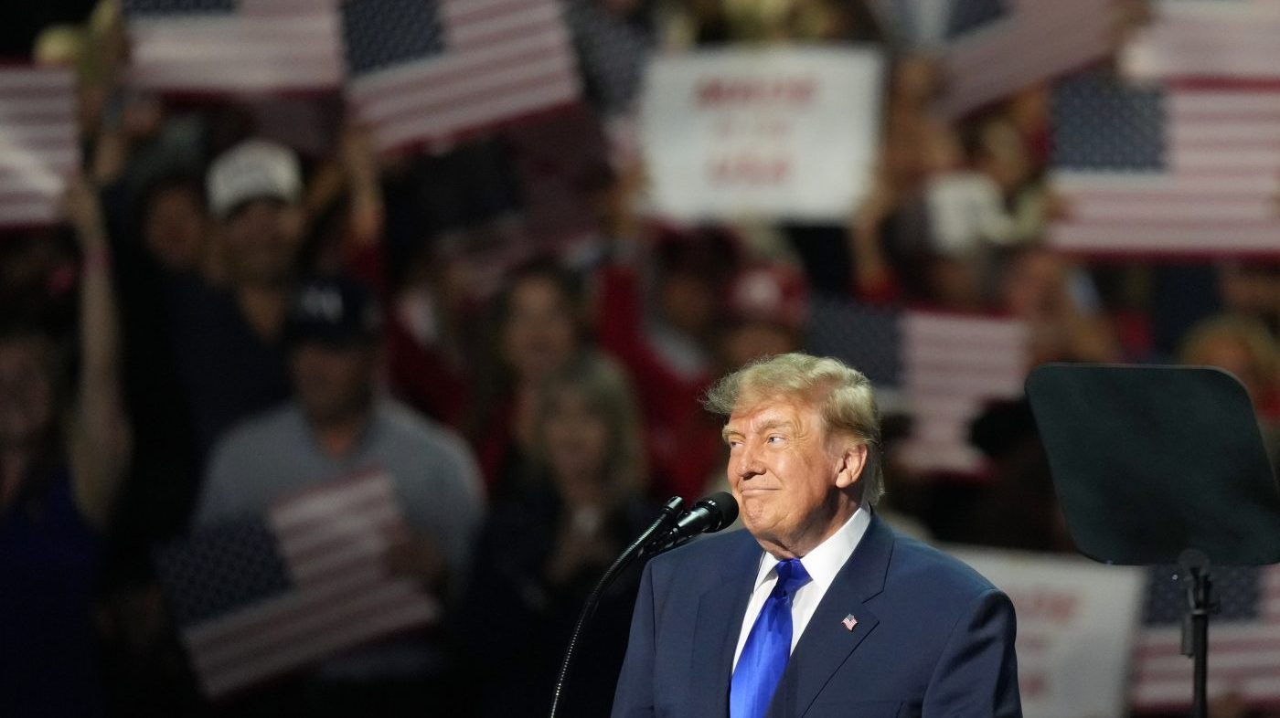 President Donald Trump speaks at the Republican convention Wednesday, Sept. 9, 2026, in Dallas. (AP Photo/Alex Brandon)