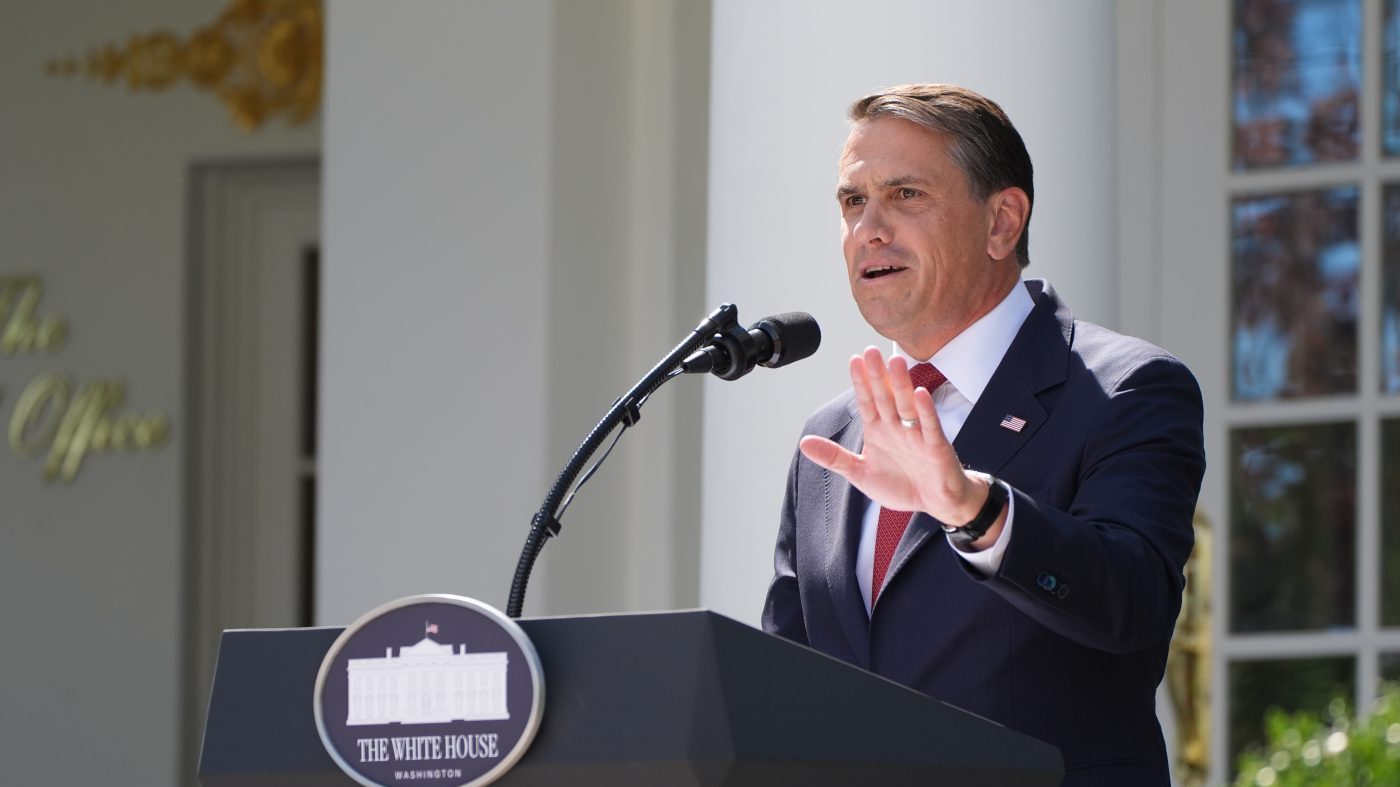 U.S. Attorney General Todd Blanche speaks at a news briefing in the Rose Garden of the White House, Tuesday, Sept. 15, 2026, in Washington. (AP Photo/Alex Brandon)