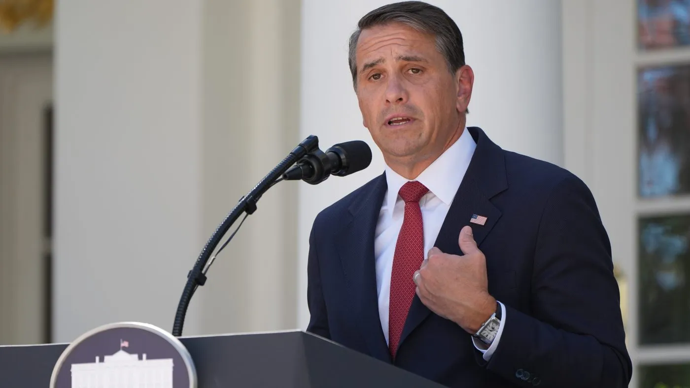 U.S. Attorney General Todd Blanche speaks at a news briefing in the Rose Garden of the White House, Tuesday, Sept. 15, 2026, in Washington. (AP Photo/Alex Brandon)