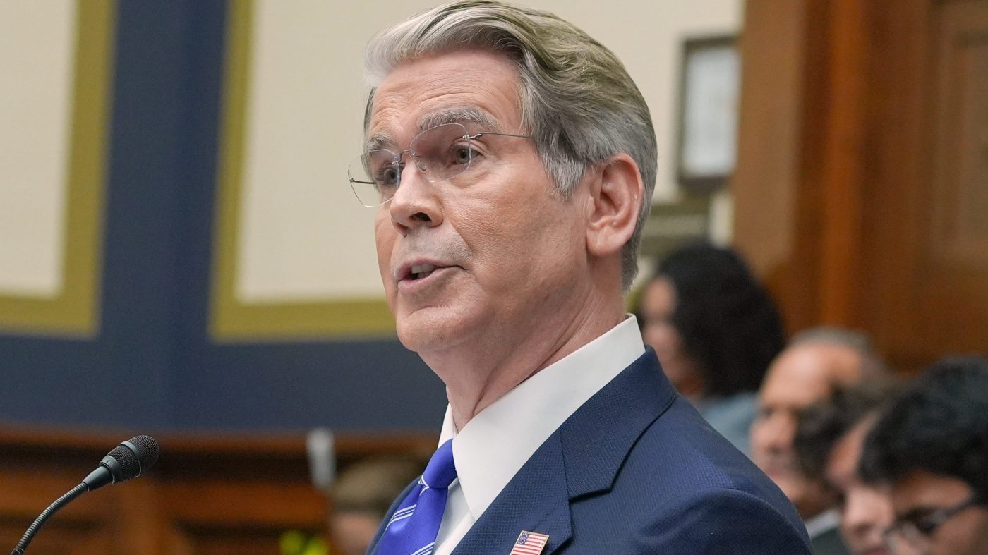 Treasury Secretary Scott Bessent testifies to the House Financial Services Committee on the international finance system on Capitol Hill, Tuesday, Sept. 15, 2026, in Washington. (AP Photo/Mariam Zuhaib)