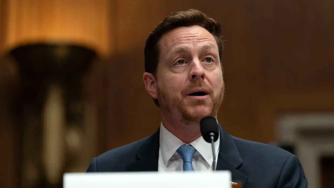 Chris Klomp, nominee for Deputy Secretary of Health and Human Services, testifies before the Senate Committee on Health, Education, Labor and Pensions during a confirmation hearing on Capitol Hill Wednesday, Sept. 16, 2026, in Washington. (AP Photo/Jose Luis Magana)