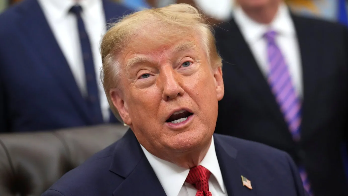 President Trump speaks during an event about healthcare in the Oval Office of the White House, Sept. 18, 2026, in Washington.