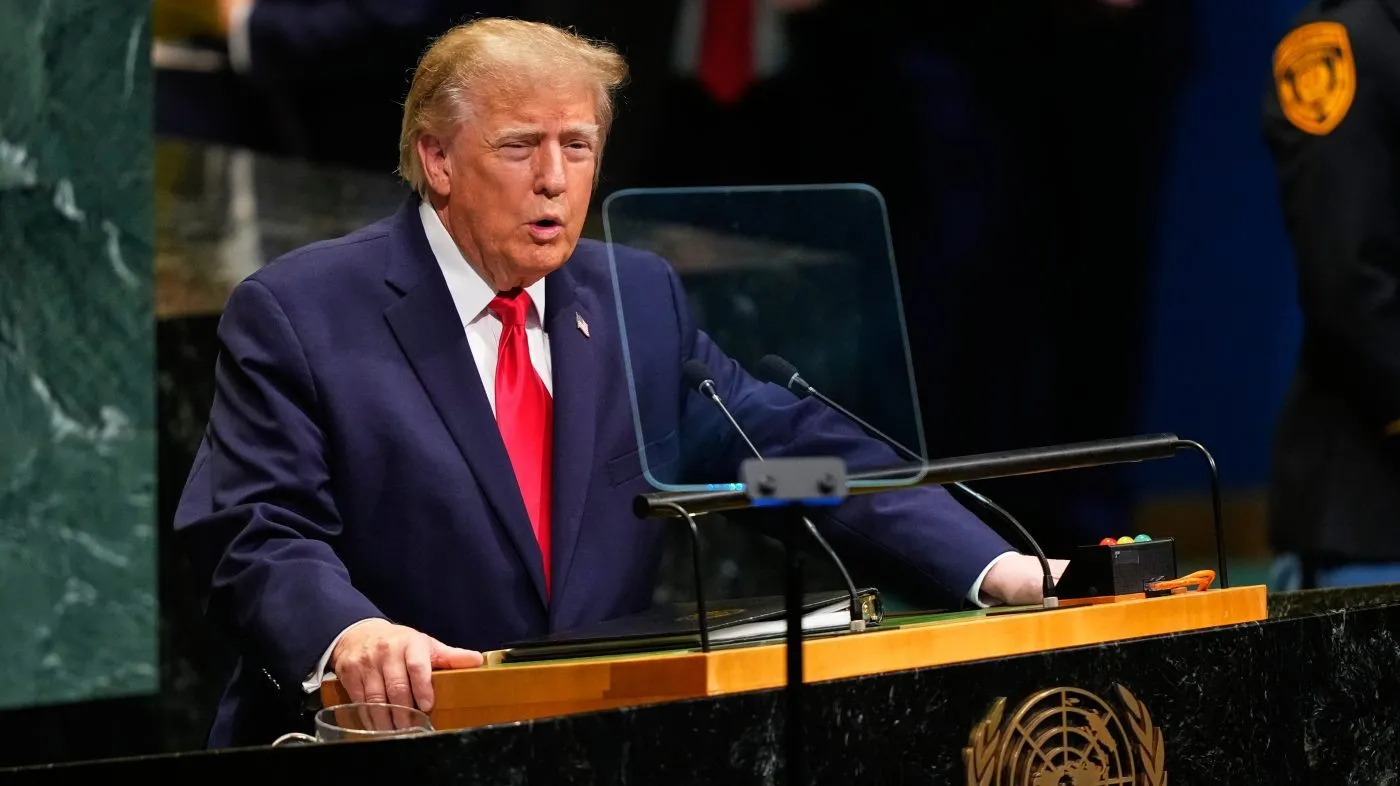 United States President Donald Trump speaks during the 81st session of the United Nations General Assembly at United Nations headquarters, Tuesday, Sept. 22, 2026. (AP Photo/Yuki Iwamura)
