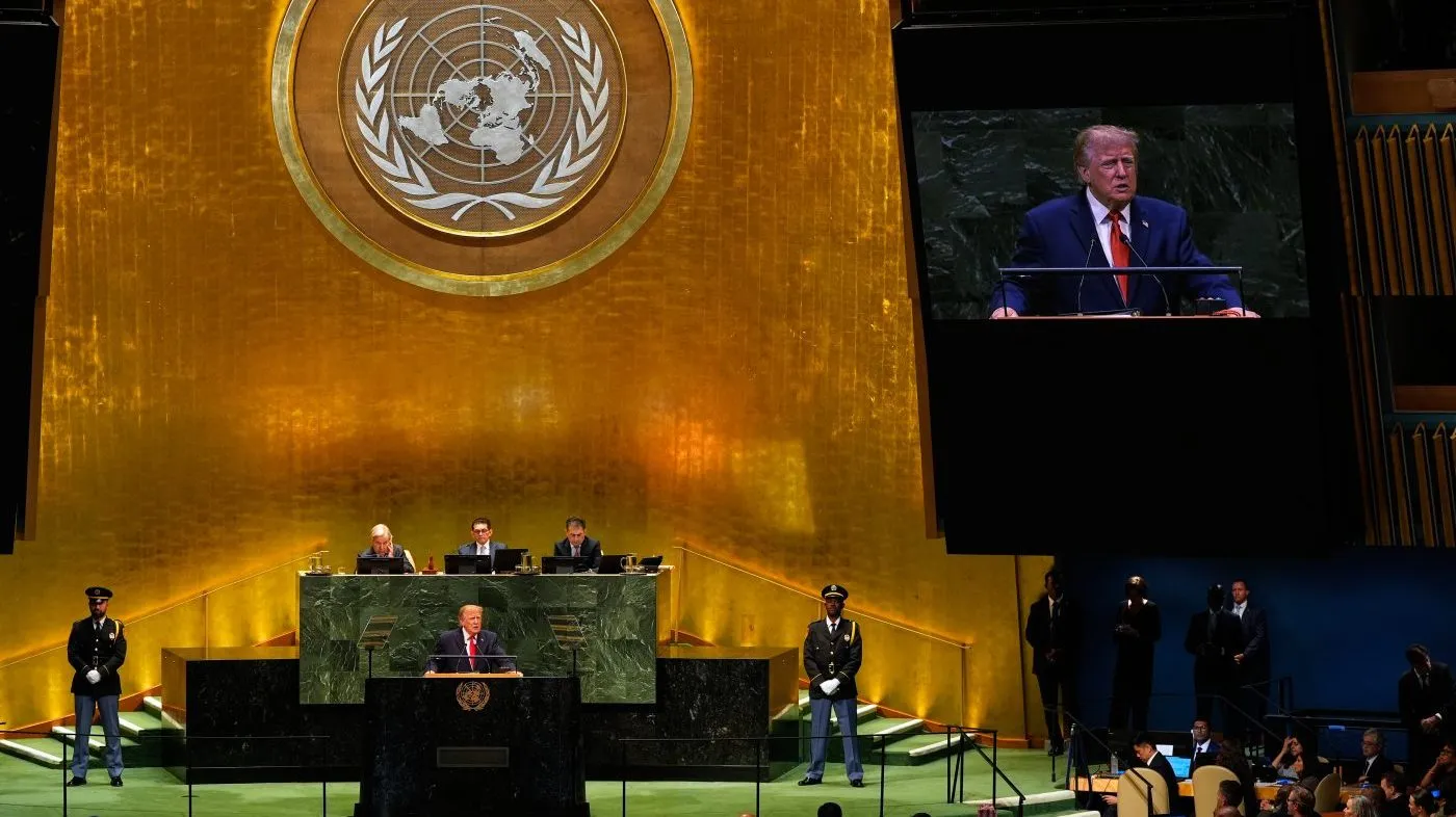 President Trump speaks during the 81st session of the United Nations General Assembly at United Nations headquarters on Sept. 22, 2026.