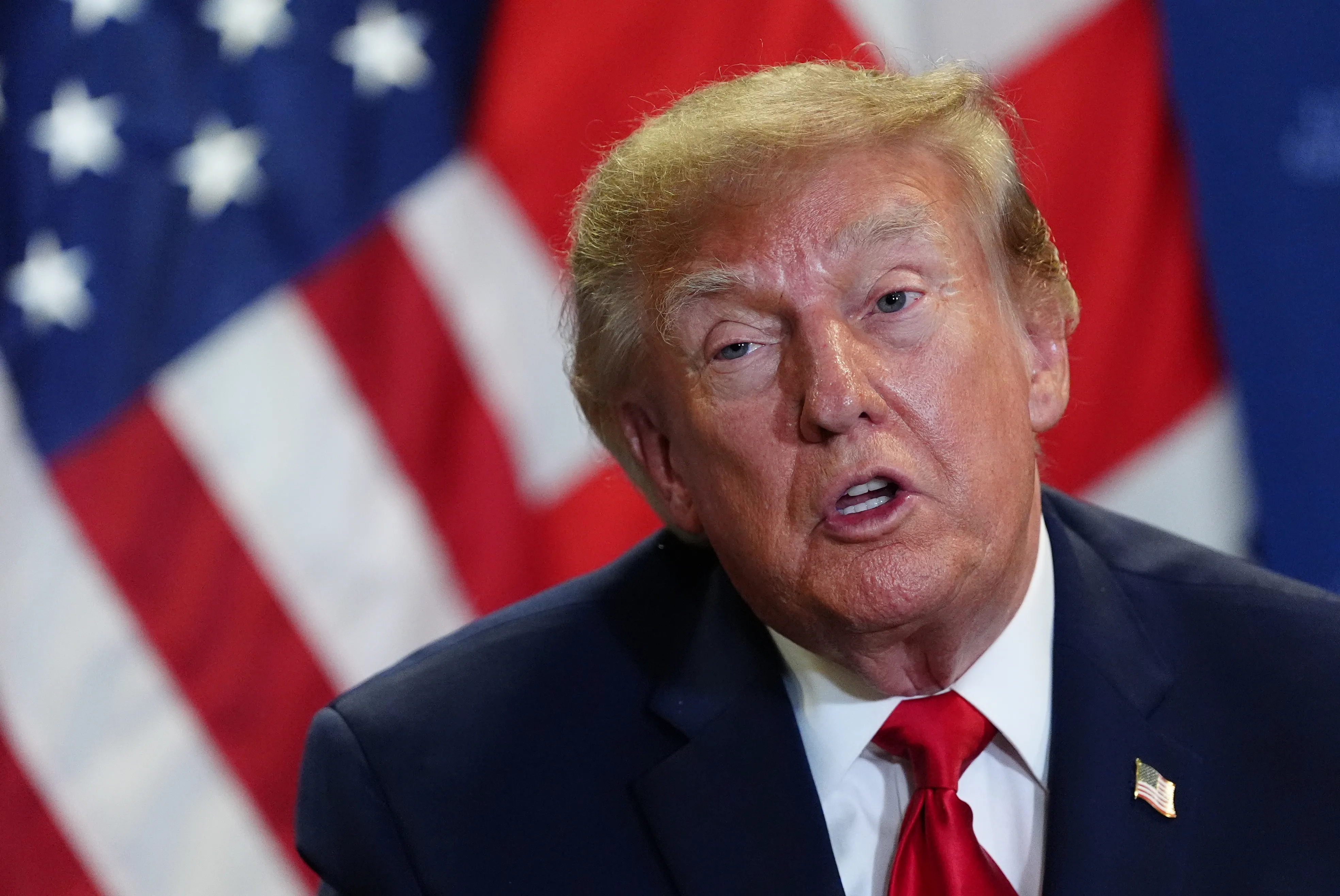 President Donald Trump speaks as he meets with Britain’s Prime Minister Andy Burnham during the United Nations General Assembly, Tuesday, Sept. 22, 2026, at the UN headquarters. (AP Photo/Julia Demaree Nikhinson)