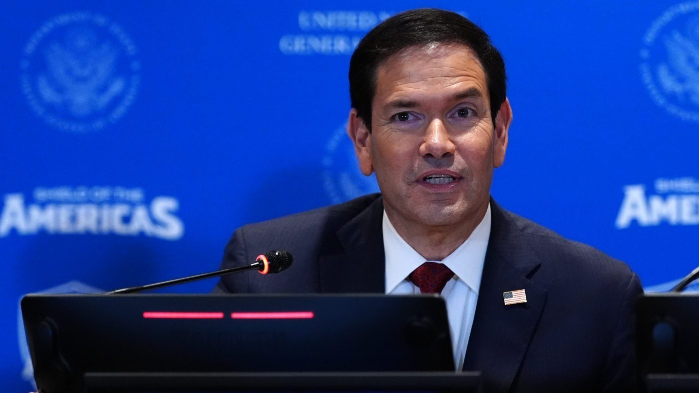 Secretary of State Marco Rubio attends a meeting of the multinational political and security coalition “Shield of the Americas” on the sidelines the United Nations General Assembly, Tuesday, Sept. 22, 2026, at the UN headquarters. (AP Photo/Julia Demaree Nikhinson)