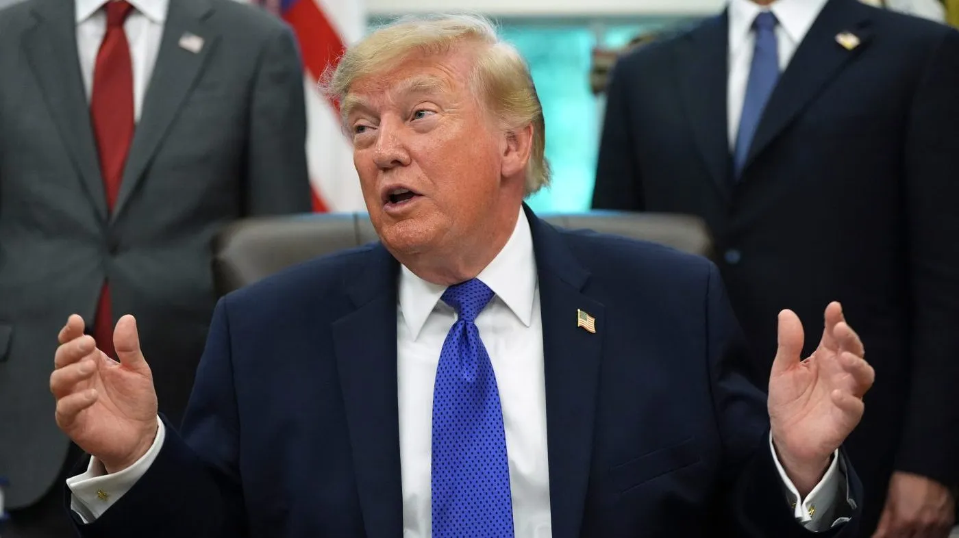 President Trump speaks in the Oval Office of the White House, Sept. 28, 2026, in Washington.