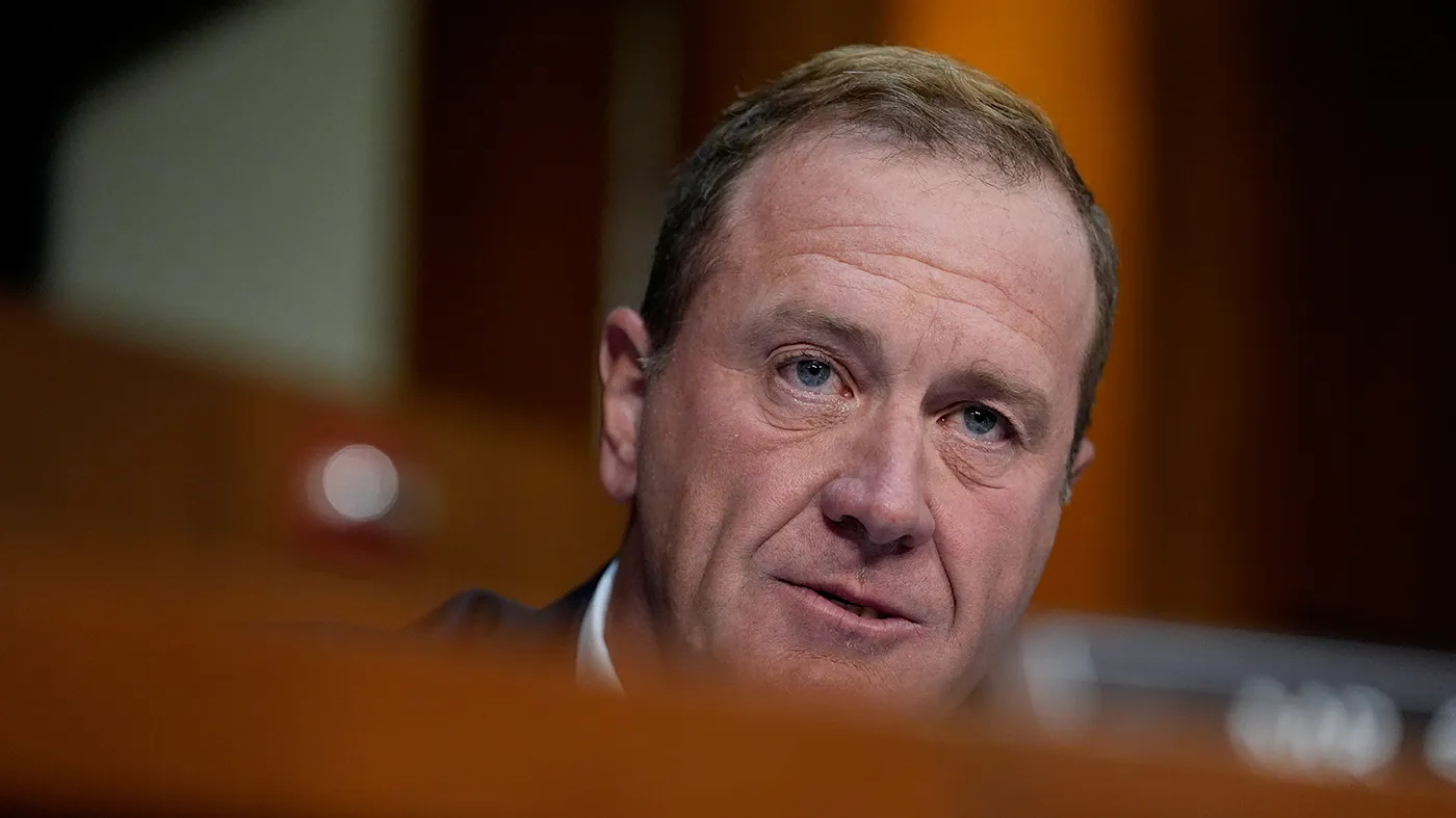 Sen. Eric Schmitt (R-Mo.) speaks as former special counsel Jack Smith testifies before the Senate Judiciary Committee on Capitol Hill, in Washington, Sept. 29, 2026. (Manuel Balce Ceneta, Associated Press)