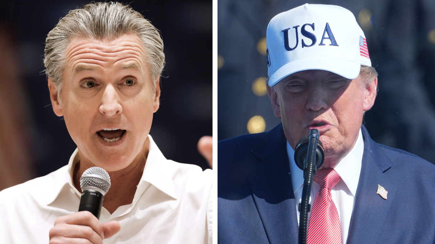 California Gov. Gavin Newsom (D) and President Donald Trump. (AP Photo/Nell Redmond/Mark Schiefelbein)