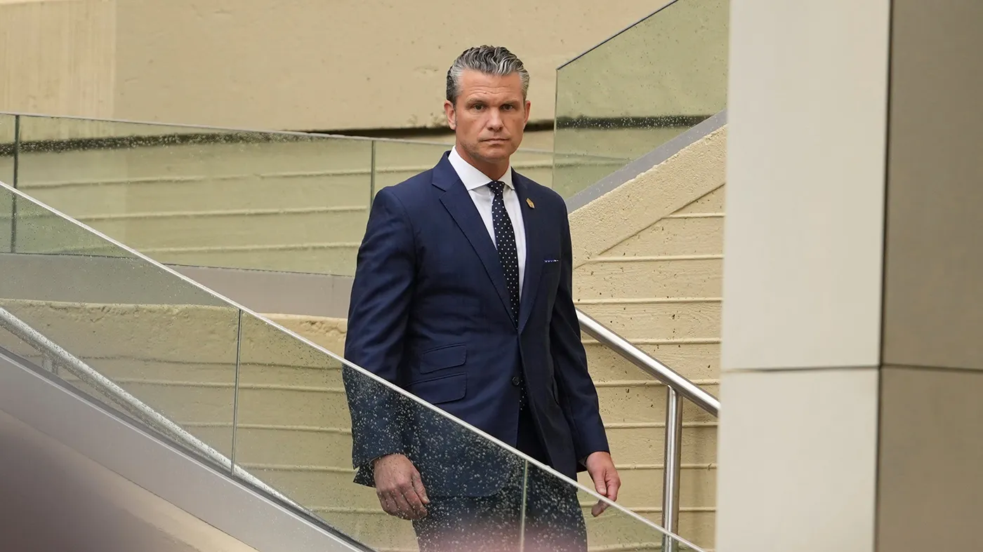Secretary of Defense Pete Hegseth arrives at an observance ceremony on the 25th anniversary of the 9/11 attacks, Sept. 11, 2026, at the Pentagon in Washington.