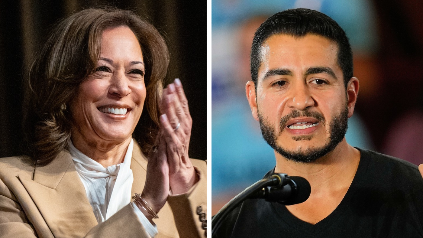 Former Vice President Kamala Harris and Democratic Senate hopeful Abdul El-Sayed (Mich.). (AP Photo/Angelina Katsanis, File/Paul Sancya)