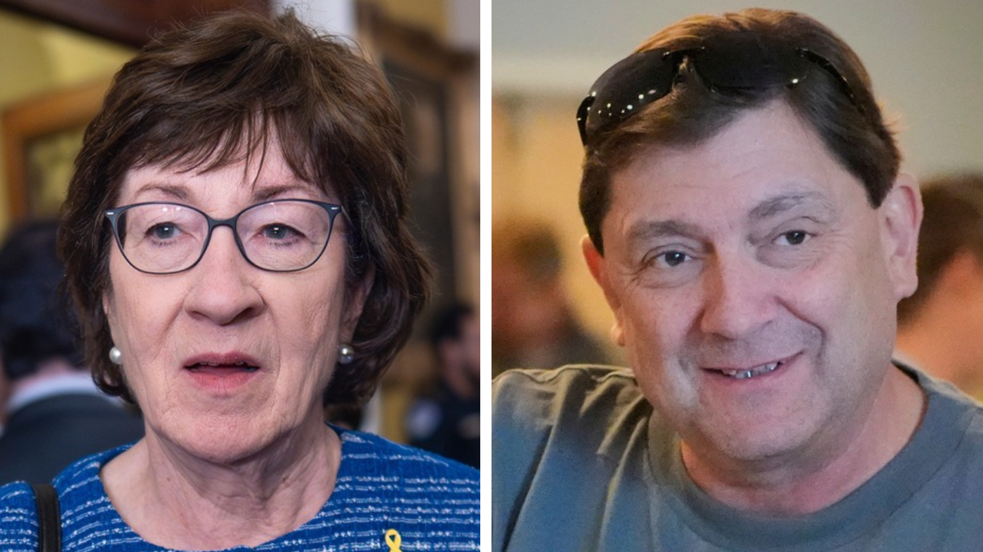 Sen. Susan Collins (R-Maine) and Democratic Senate candidate Troy Jackson.