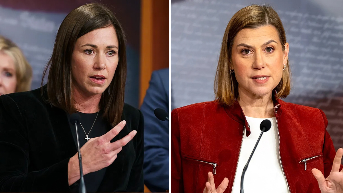 Sens. Elissa Slotkin and Katie Britt photo split