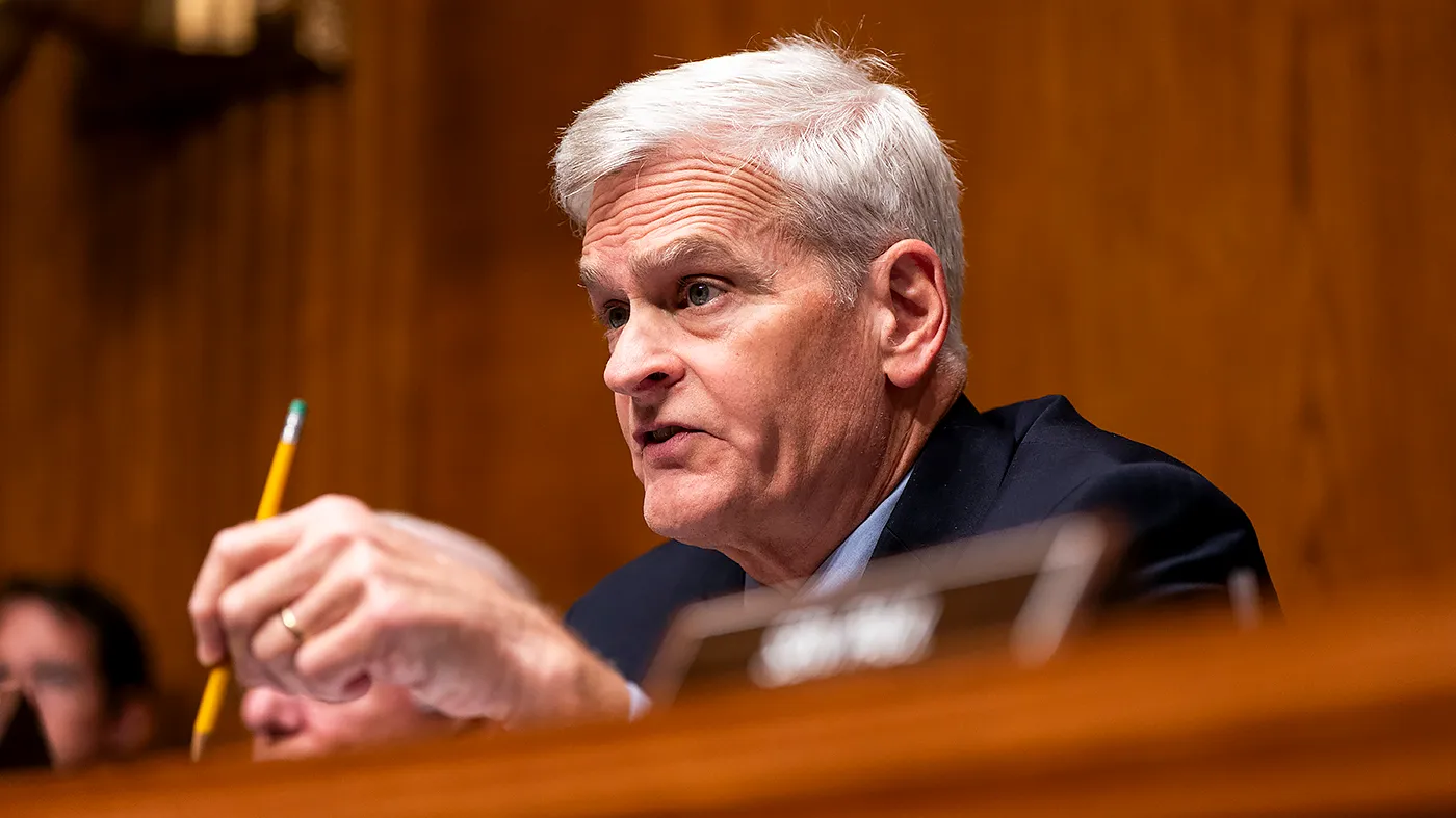 Senate Health, Education, Labor and Pensions Committee Chair Bill Cassidy (R-La.) questions Heidi Overton, President Trump’s nominee for commissioner of the Food and Drug Administration, during her nomination hearing on Sept. 24, 2026.