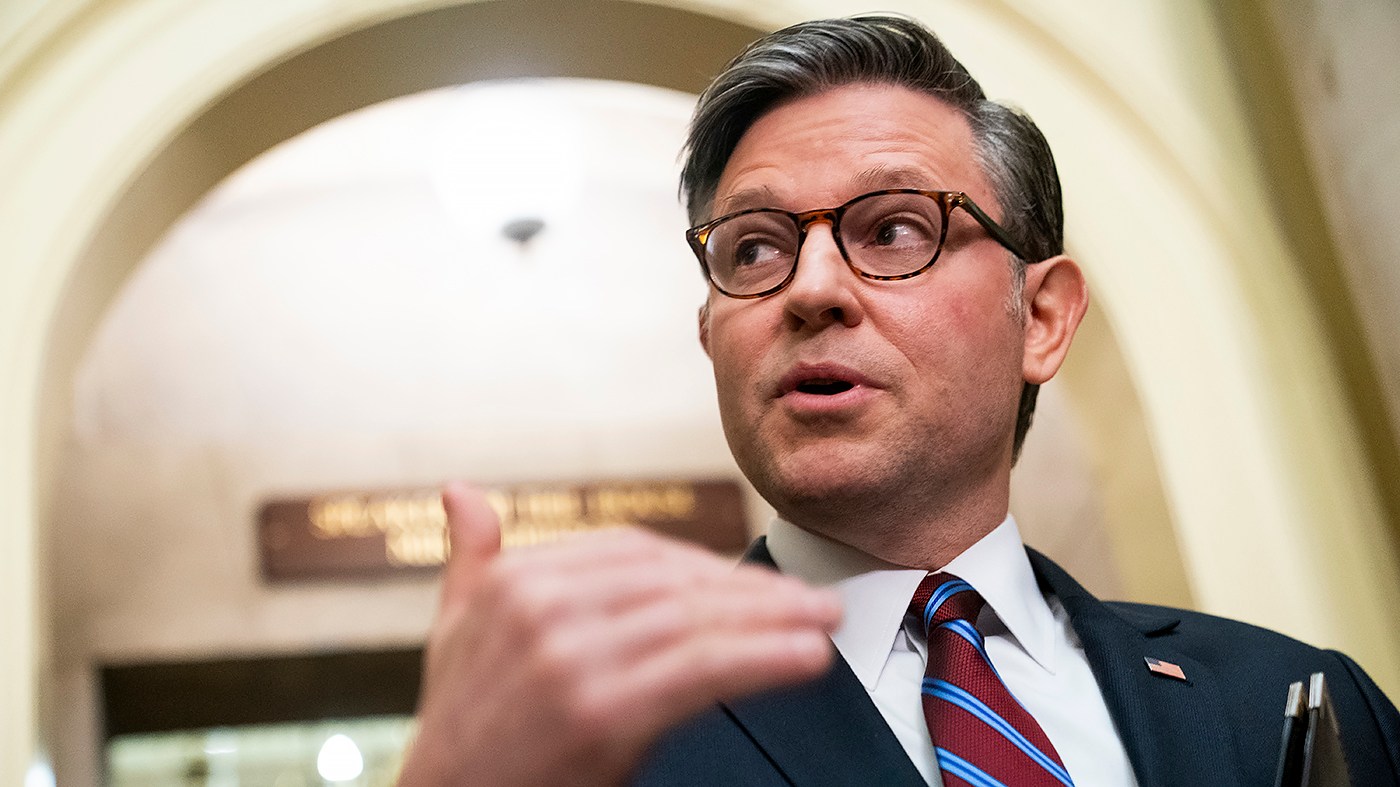 Speaker Mike Johnson (R-La.) addresses reporters outside his office on Wednesday, September 16, 2026, regarding a schedule change of canceling votes on Thursday. Once they leave, the House will next meet following the midterm elections in November.