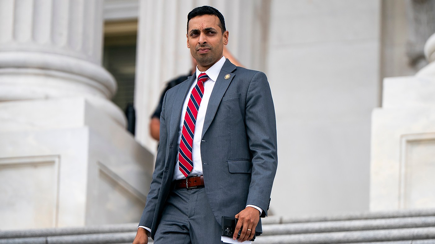 Rep. Suhas Subramanyam (D-Va.) leaves the Capitol following the last vote of the week on Sept. 3, 2026.