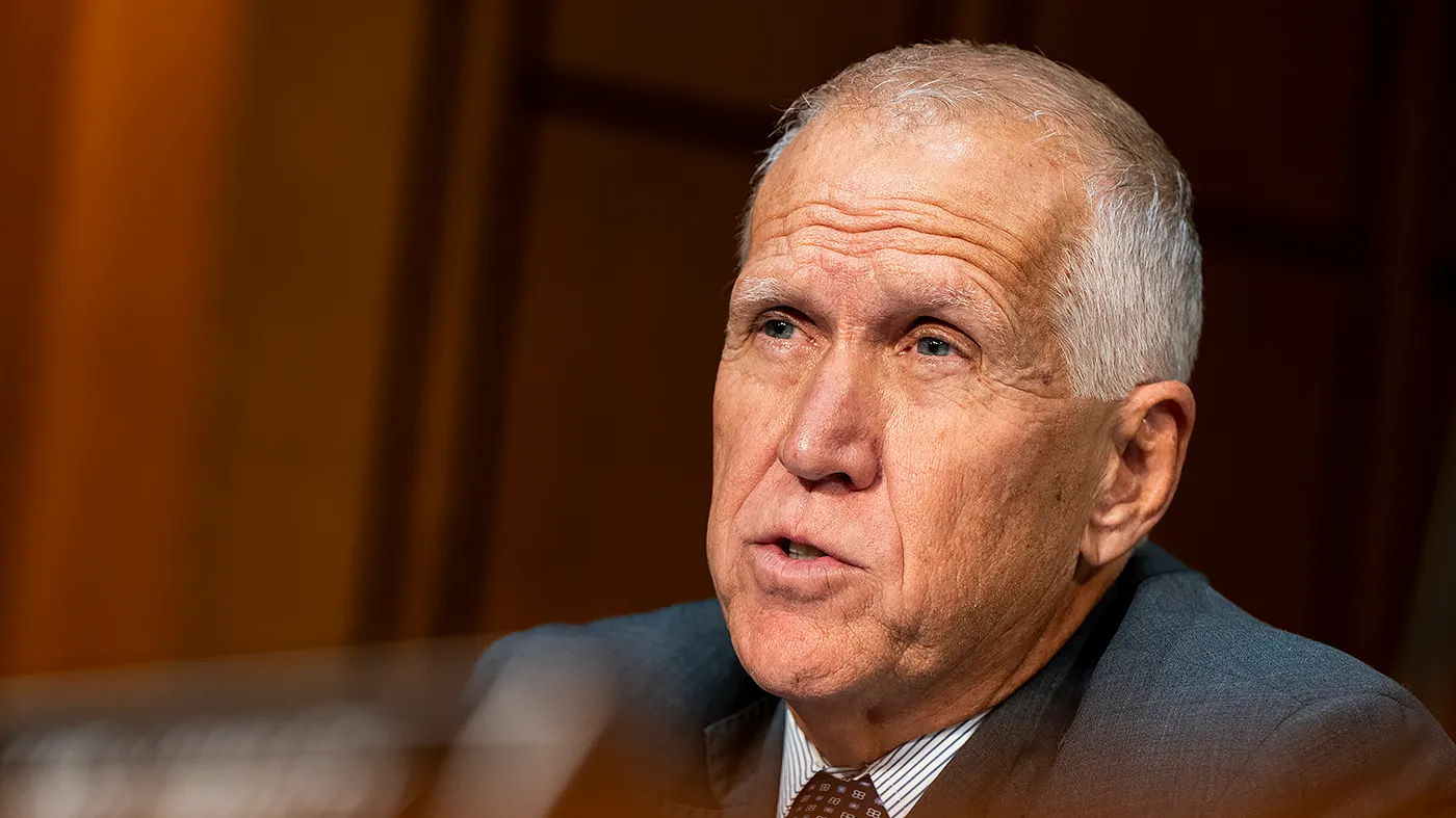 Sen. Thom Tillis (R-N.C.) questions former special counsel Jack Smith during a Senate Judiciary Committee hearing to discuss Smith’s investigations into President Trump, Arctic Frost and allegedly targeting Republicans on Tuesday, September 29, 2026.