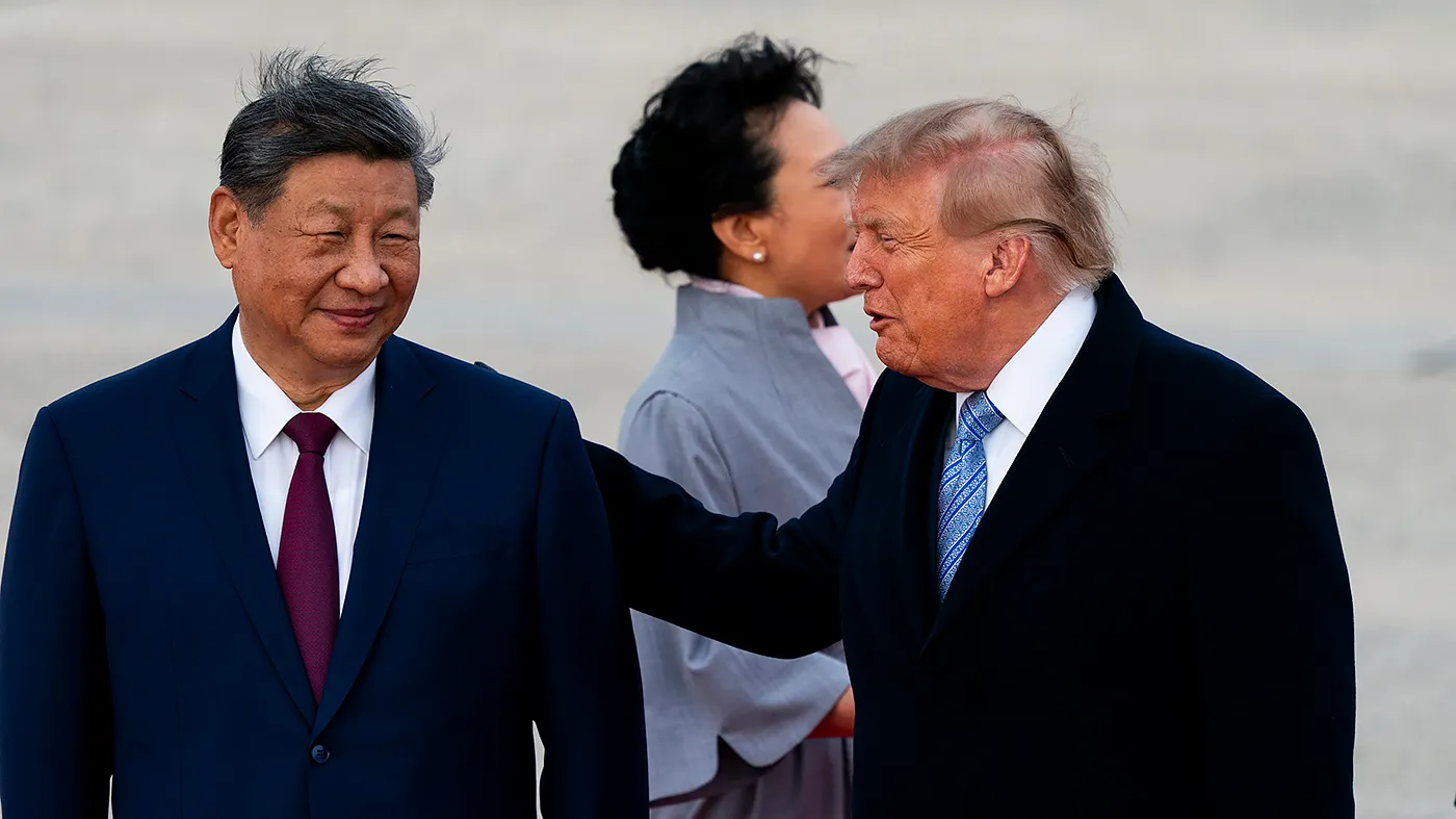 Chinese President Xi Jinping and President Trump participate in an arrival ceremony for Jinping at Joint Base Andrews in Suitland, Md., on Wednesday, September 23, 2026, as a part of his state visit.