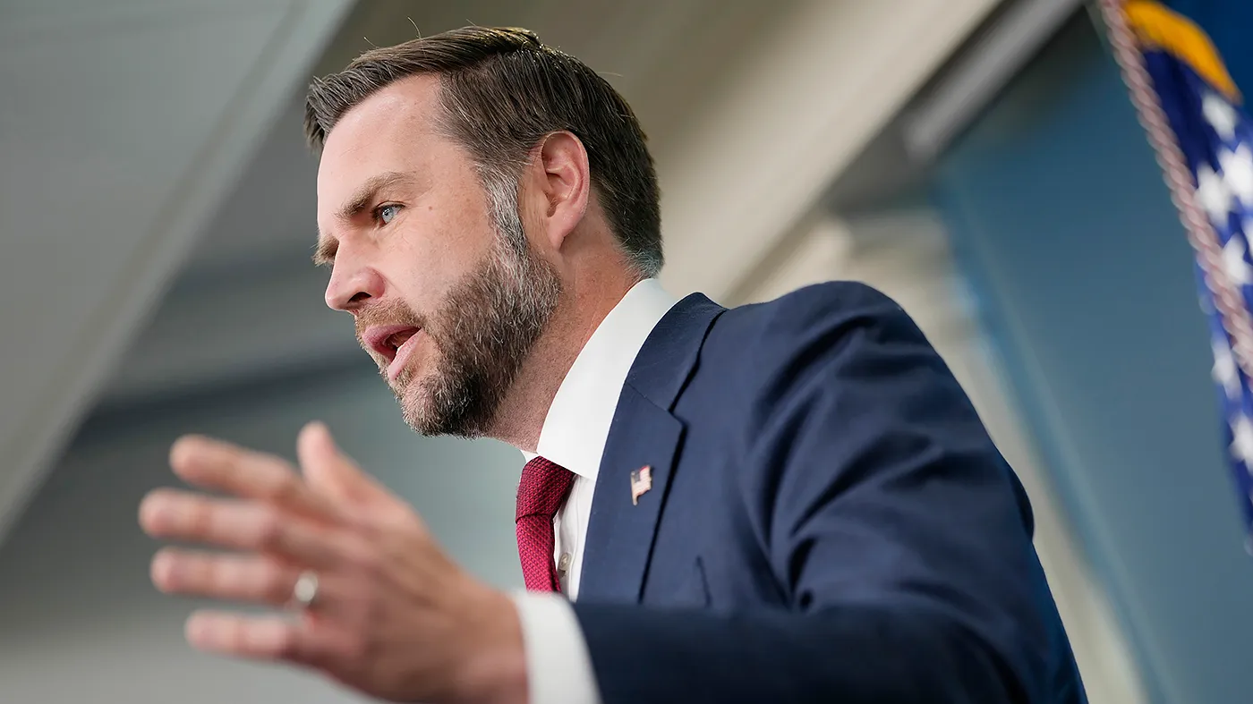 Vice President Vance briefs members of the media in the press room of the White House in Washington D.C., on Thursday, September 3, 2026.
