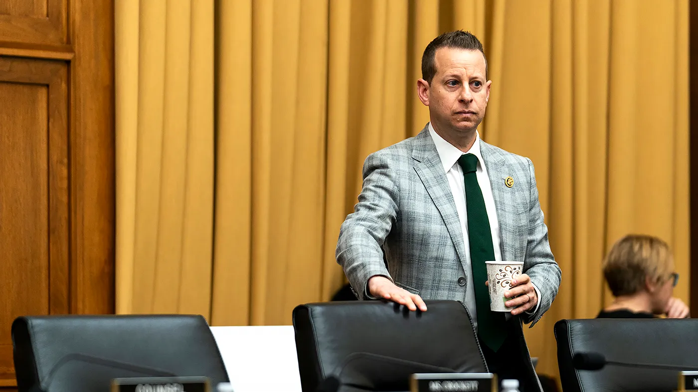 Rep. Jared Moskowitz (D-Fla.) arrives for a House Select Subcommittee on Jan. 6 to discuss the investigation into the DNC and RNC pipe bombs on Wednesday, January 14, 2026.