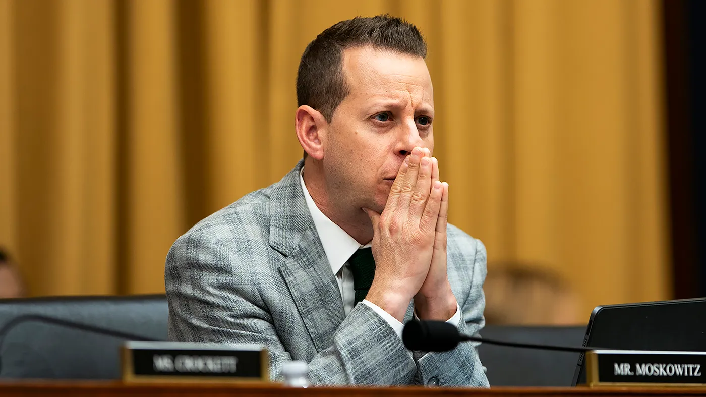 Rep. Jared Moskowitz (D-Fla.) is seen during a House Select Subcommittee on Jan. 6 to discuss the investigation into the DNC and RNC pipe bombs on Wednesday, January 14, 2026.
