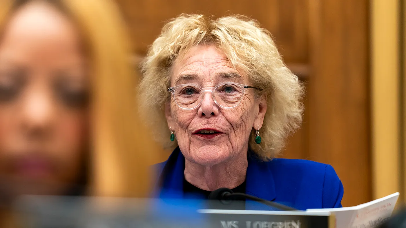 Rep. Zoe Lofgren (D-Calif.) questions Homeland Security Secretary Kristi Noem during a House Judiciary Committee oversight hearing of the department on Wednesday, March 4, 2026.