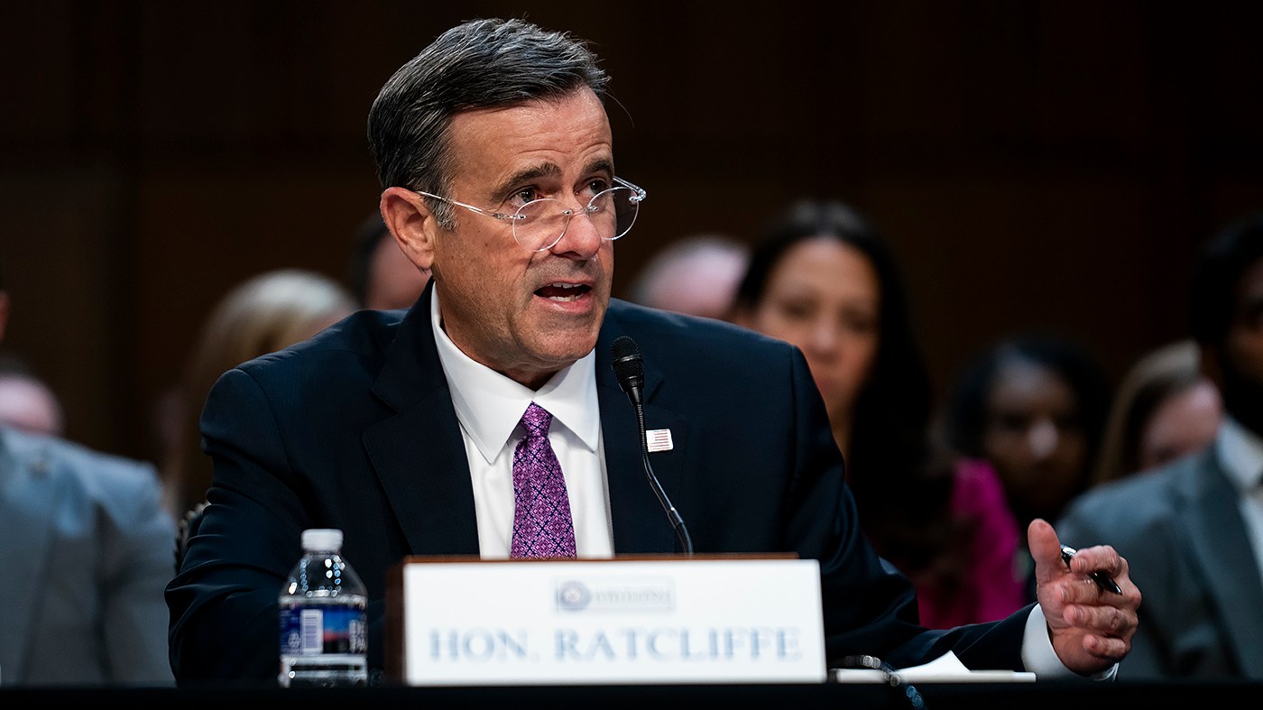 CIA Director John Ratcliffe answers a question during a Senate Intelligence Committee hearing to discuss worldwide threats on March 18, 2026.