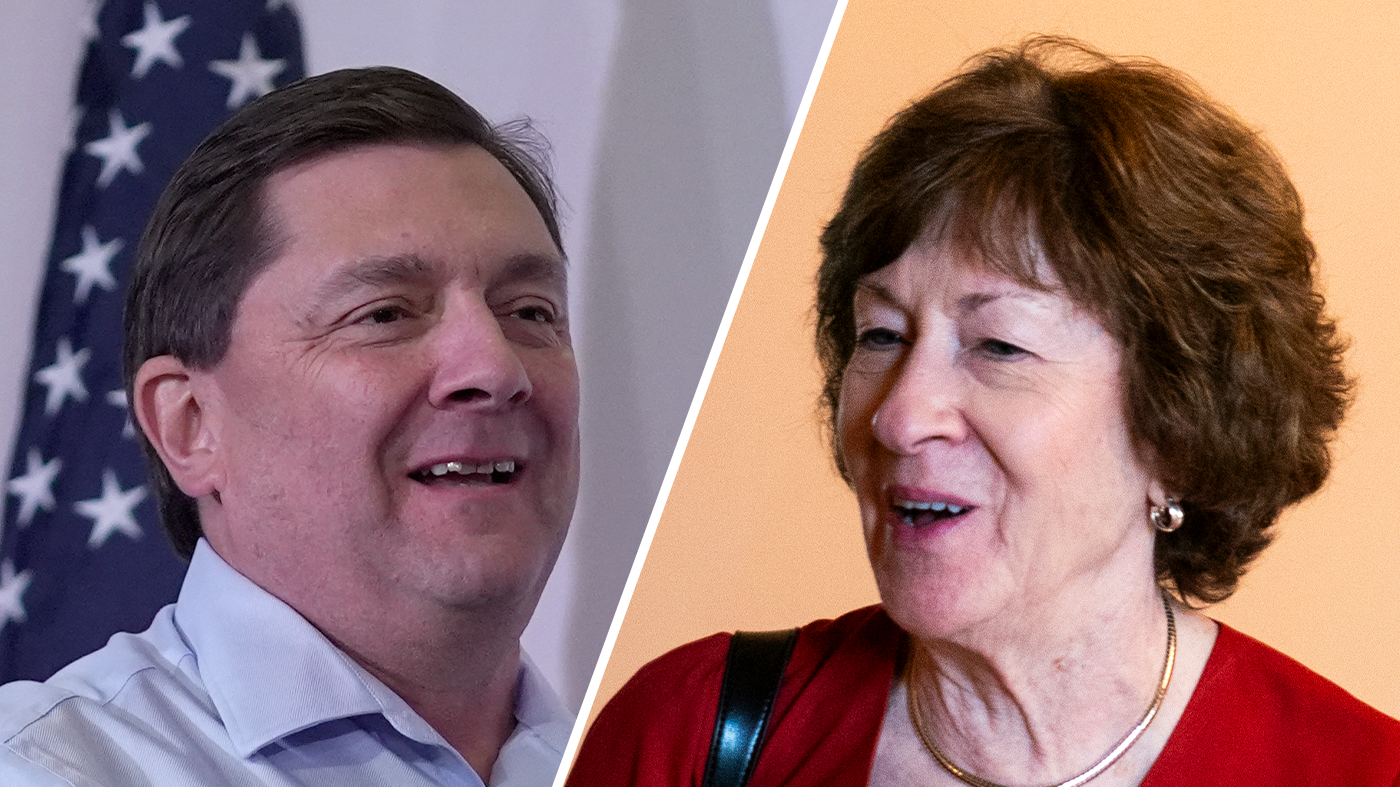 Maine Democratic candidate for U.S. Senate Troy Jackson and Sen. Susan Collins (R-Maine)