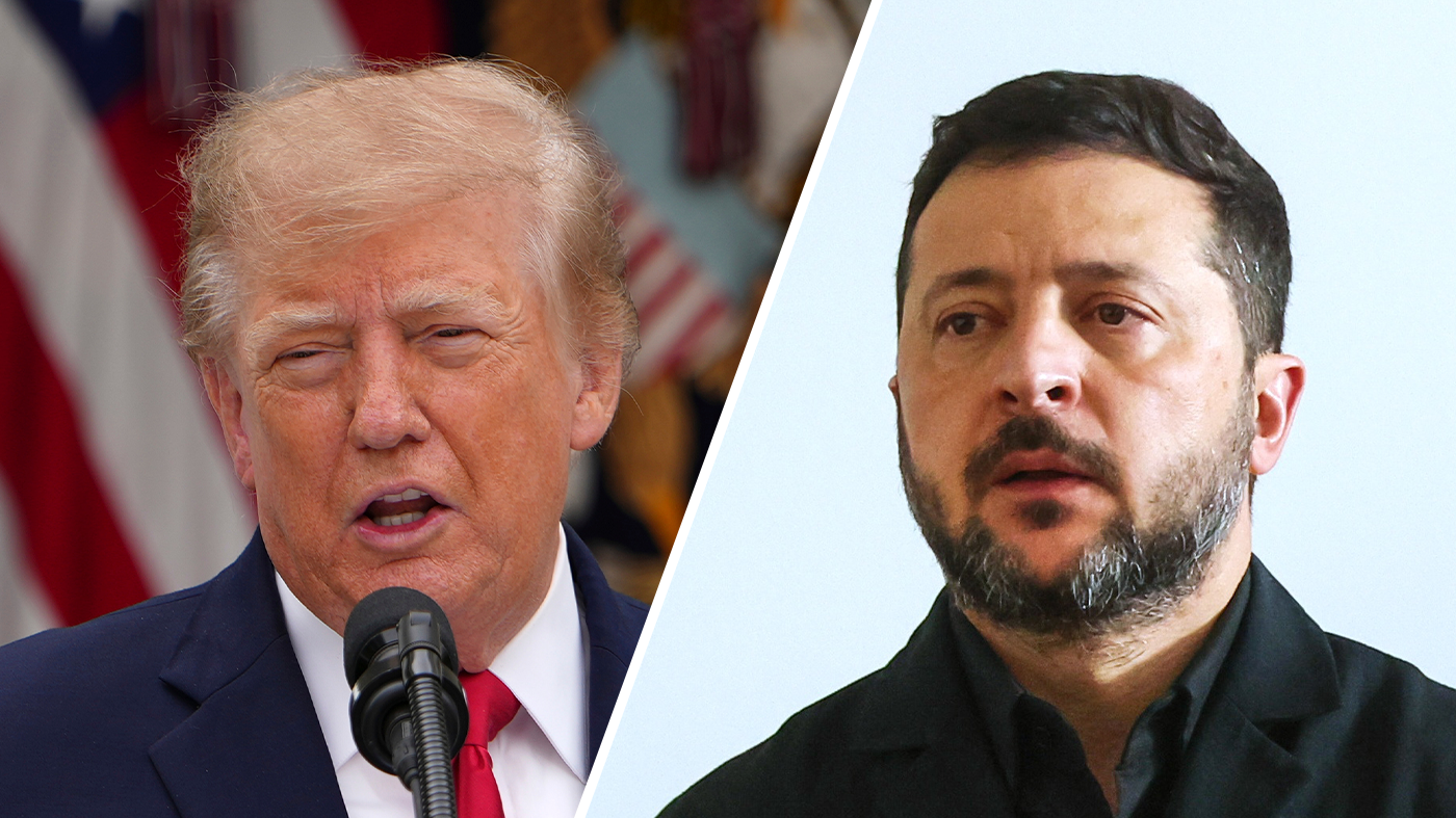 President Trump, left, and Ukraine’s President Volodymyr Zelensky.