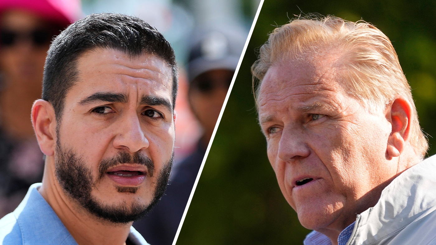 Democratic Senate candidate for Michigan Abdul El-Sayed and Republican Senate candidate for Michigan Mike Rogers (Paul Sancya, Associated Press)
