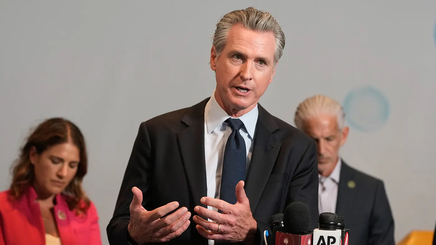 California Gov. Gavin Newsom (D) speaks at the Bay Area Discovery Museum on Sept. 10, 2026, in Sausalito, Calif.