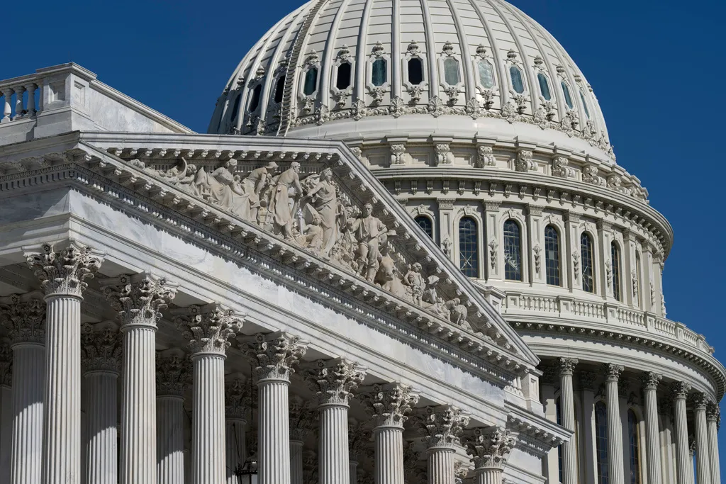 The Capitol Dome and East Front of the of the House of Representatives is seen in Washington, April 19, 2023. .