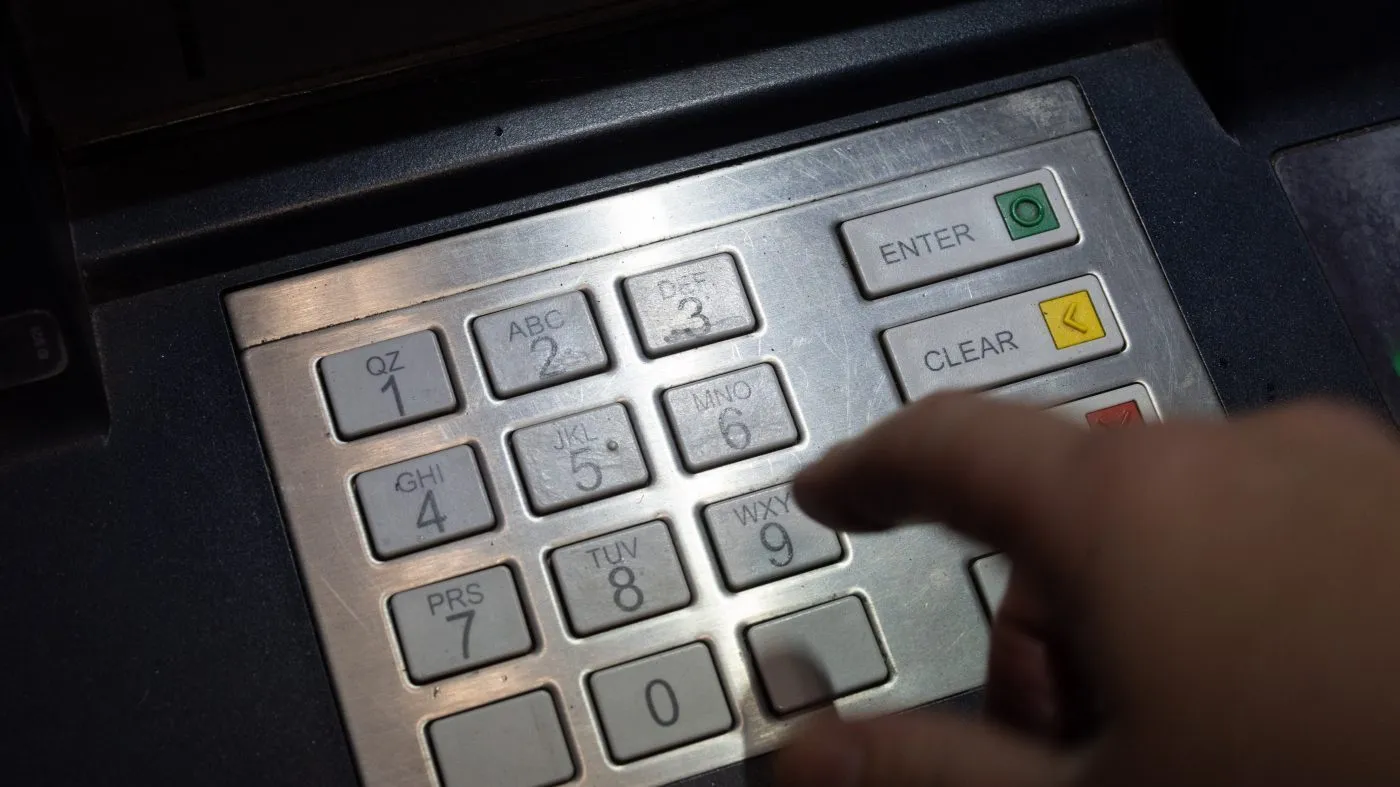 A keypad on an ATM is seen outside a Wells Fargo bank on Tuesday, Jan. 6, 2026, in Portland, Ore. (AP Photo/Jenny Kane)