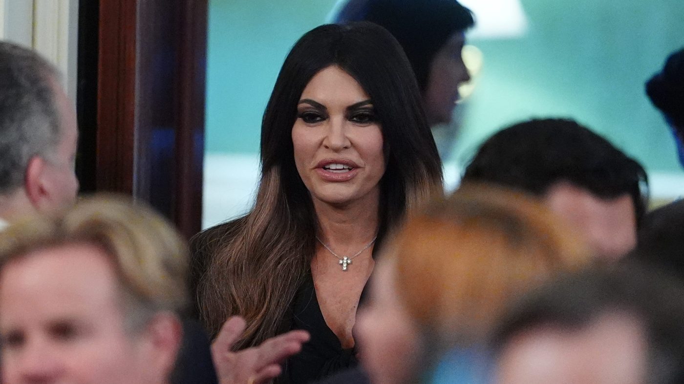 U.S. Ambassador to Greece Kimberly Guilfoyle arrives before President Trump speaks at a reception celebrating Greek Independence Day, in the East Room of the White House, March 26, 2026, in Washington.