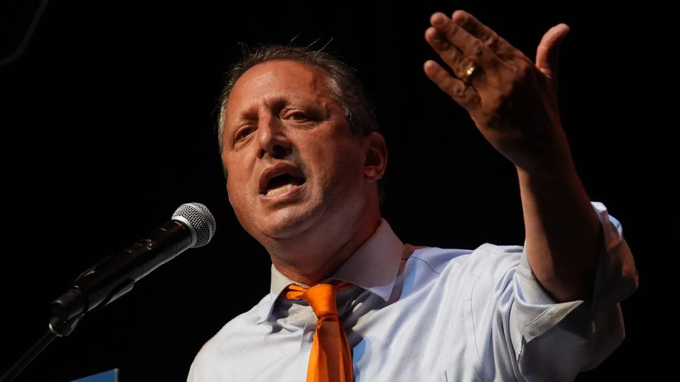 Democratic congressional candidate Brad Lander speaks during a Get Out The Vote rally ahead of New York’s primary election, Thursday, June 18, 2026, in the Brooklyn borough of New York. (AP Photo/Ryan Murphy)