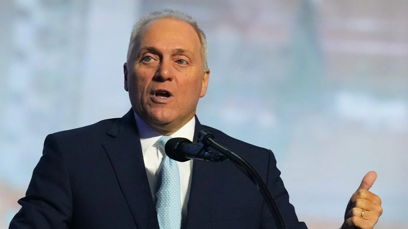 House Majority Leader Steve Scalise (R-La.) speaks at the Republican convention on Sept. 9, 2026, in Dallas.