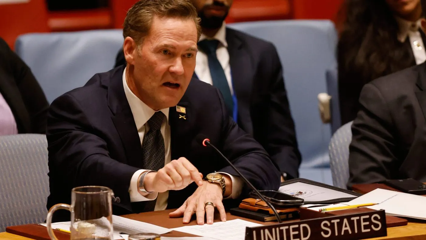 United States Ambassador to the United Nations Michael Waltz speaks as Ukraine is discussed during a Security Council meeting at the 81st session of the United Nations General Assembly at United Nations headquarters, Wednesday, Sept. 23, 2026. (AP Photo/Stefan Jeremiah)